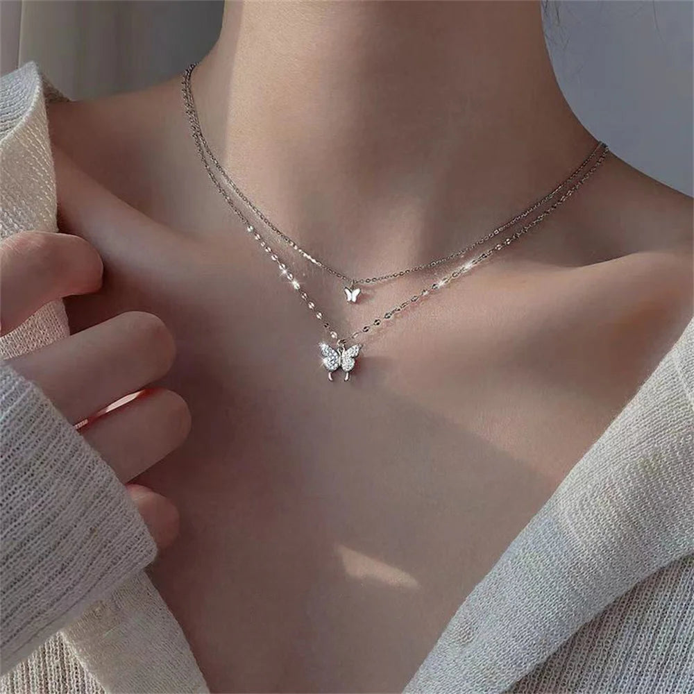 Double Butterfly Necklace