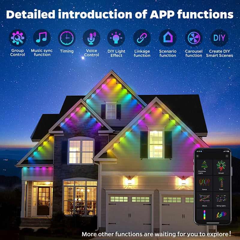 Weather-Proof Wonder: Smart RGBIC Lights for Outdoor