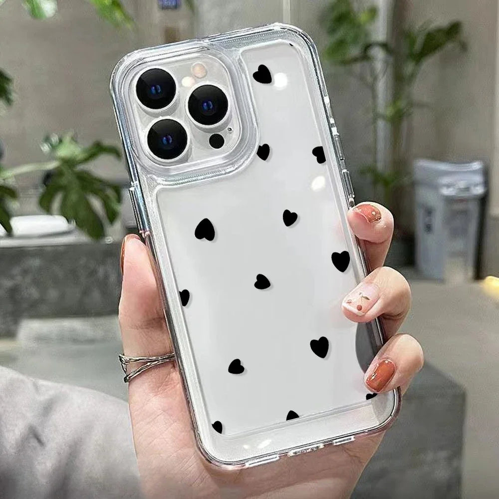 Heart Graphic Silicone Bumper Case for iPhone 14/13/15 Pro Max