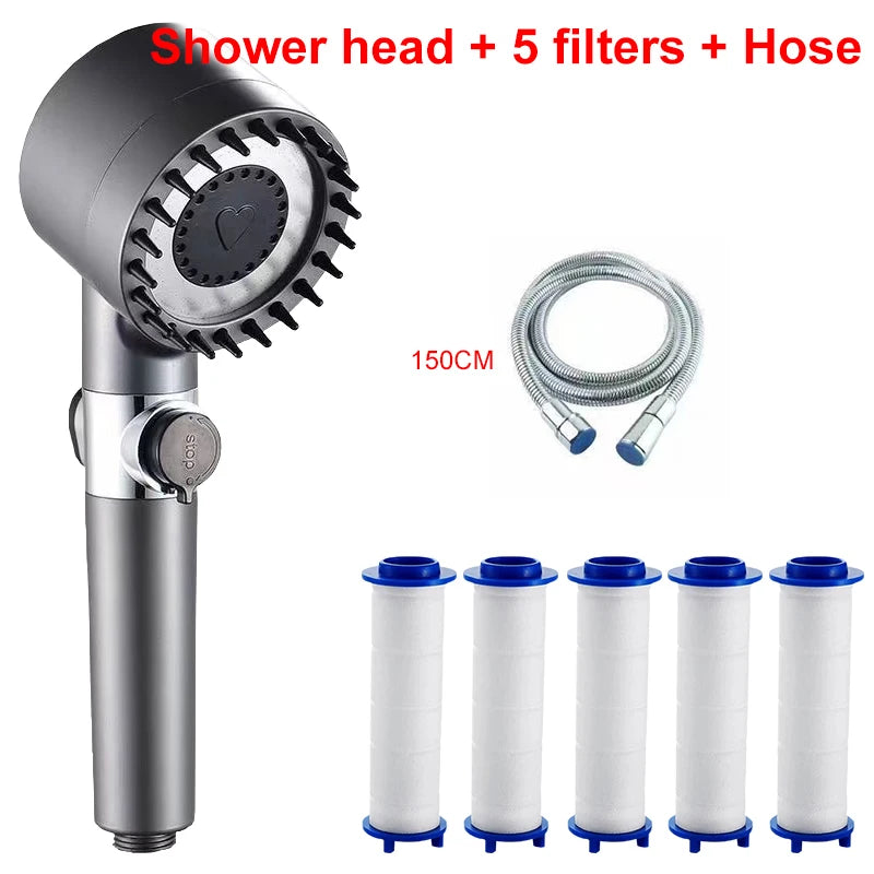 4 Mode High-Pressure Shower Head