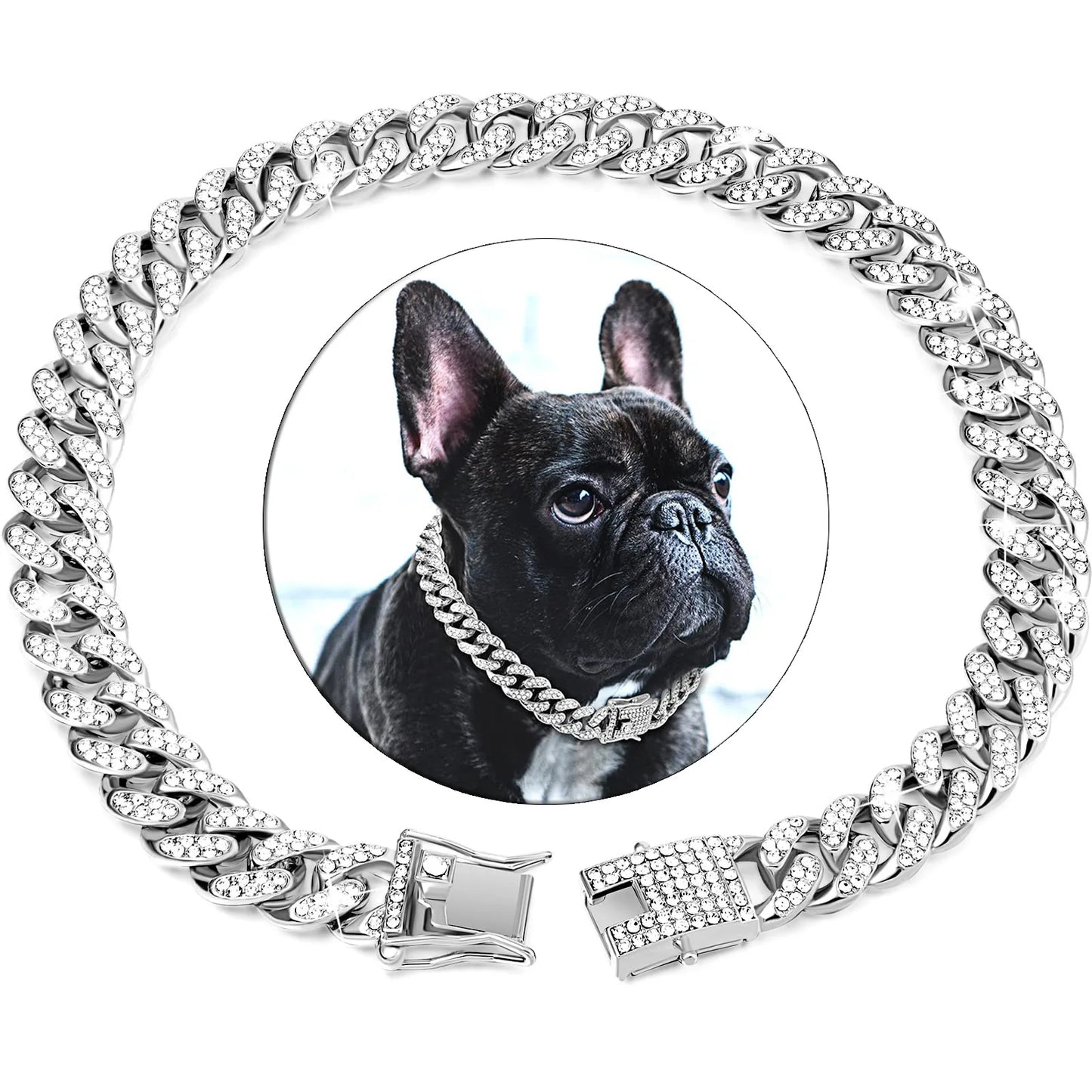 Metal Chain with Crystals Collar