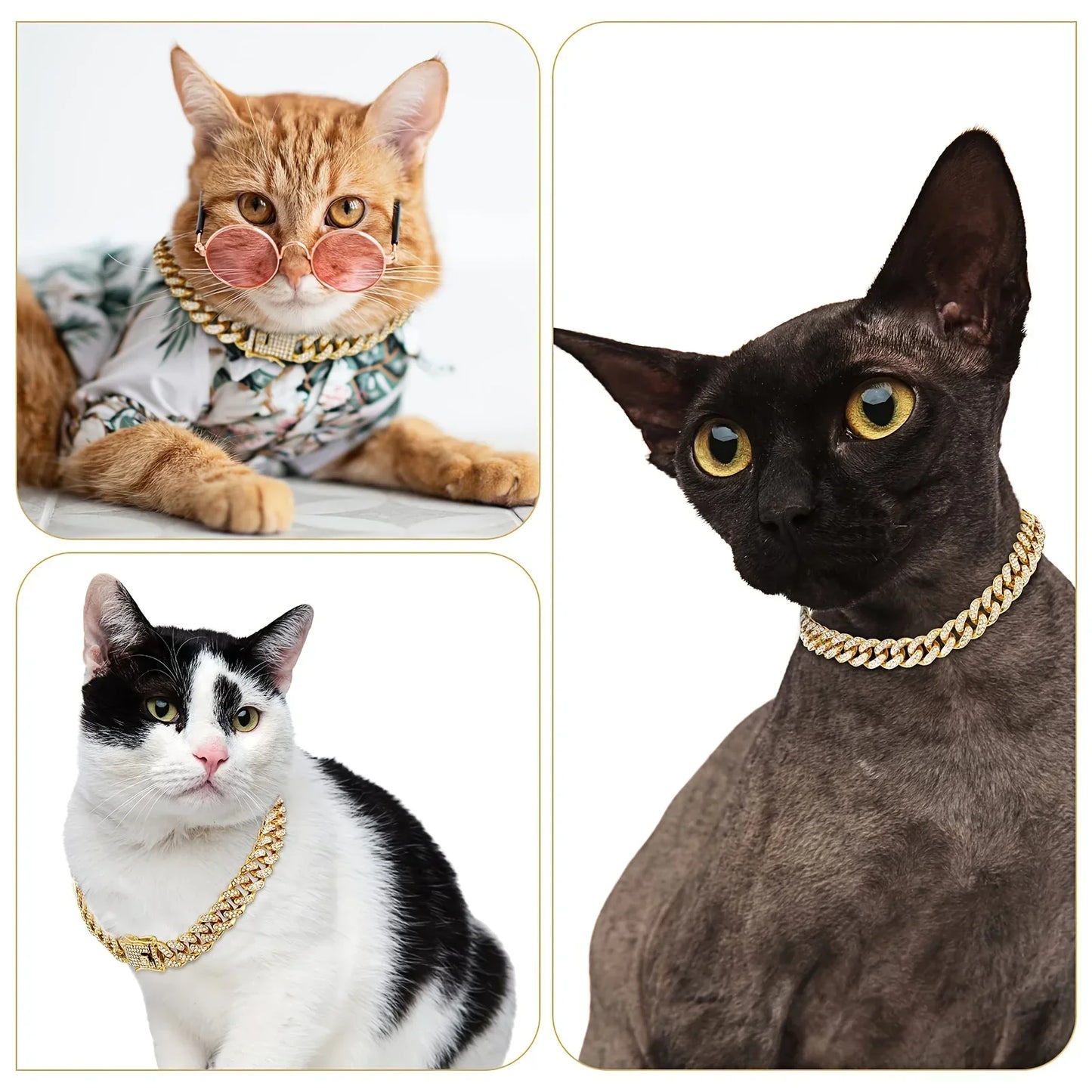 Metal Chain with Crystals Collar