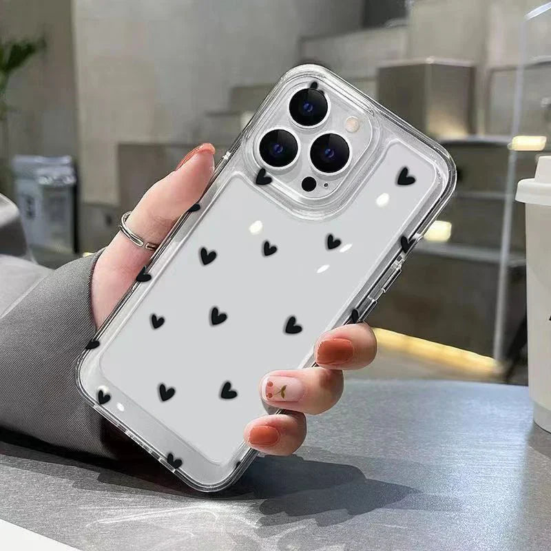 Heart Graphic Silicone Bumper Case for iPhone 14/13/15 Pro Max
