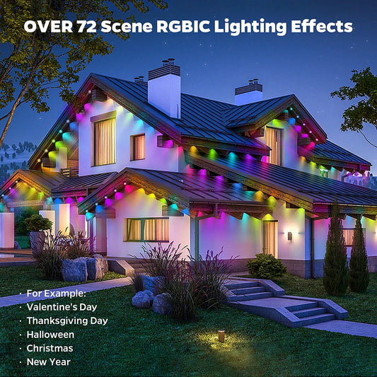 Weather-Proof Wonder: Smart RGBIC Lights for Outdoor