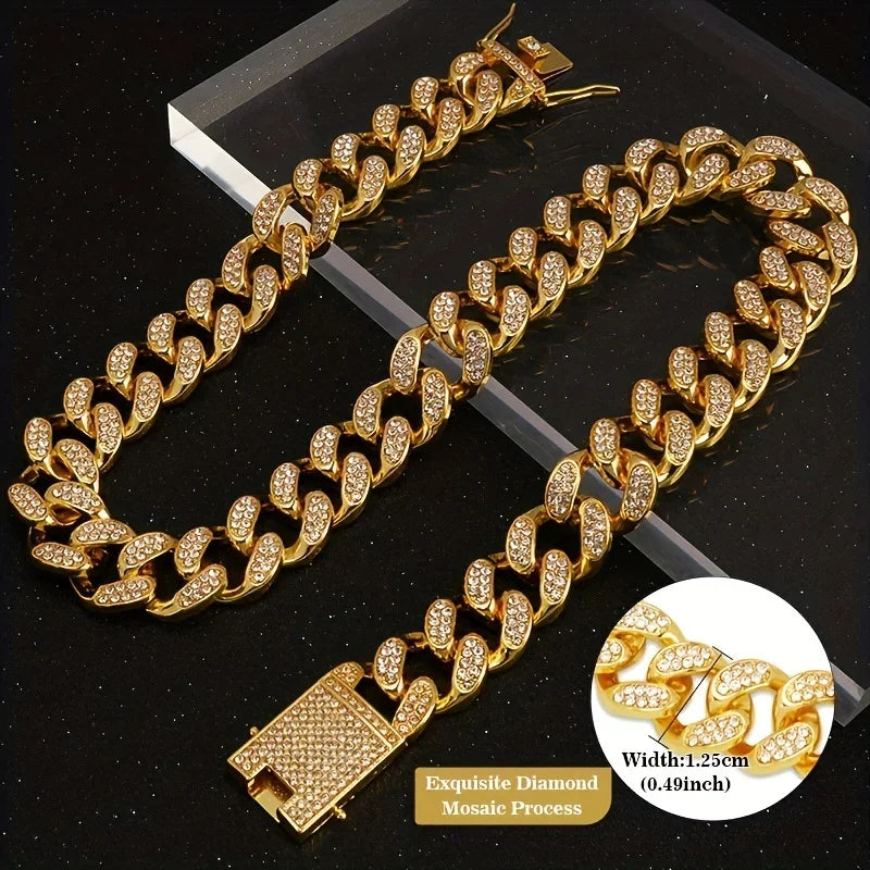 Metal Chain with Crystals Collar