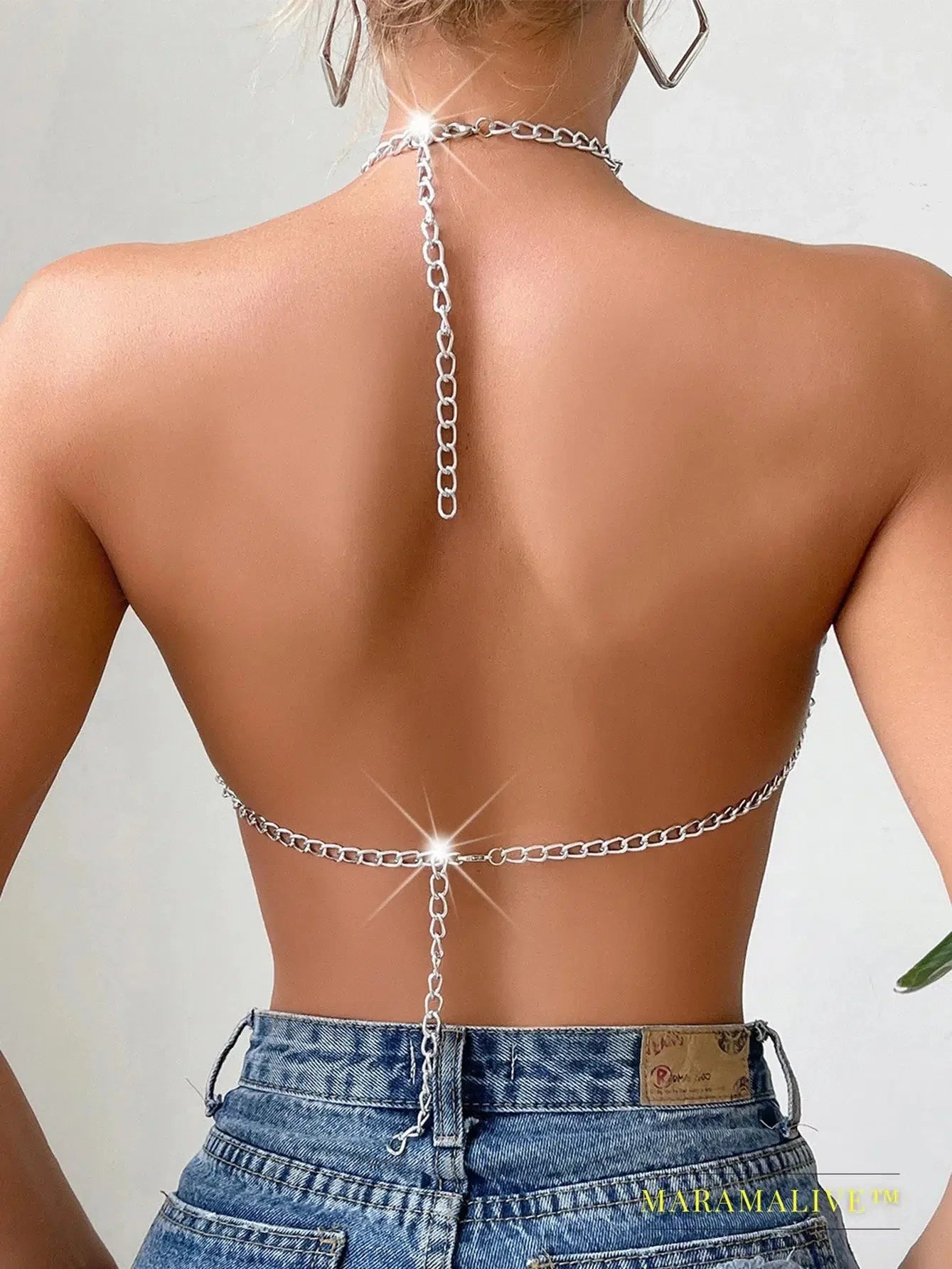 Metal rhinestone Crop top