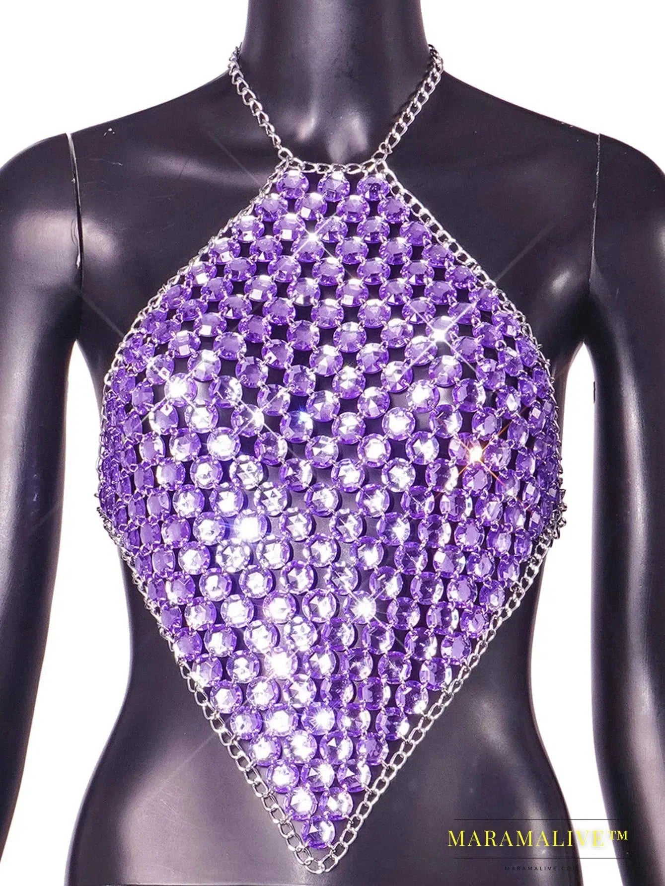 Metal rhinestone Crop top